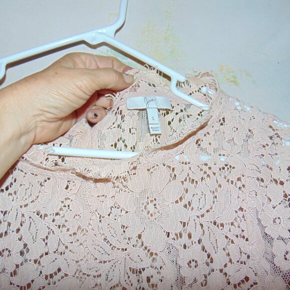 Joie Floral Lace Blouse Top Womens Small Boho Textured Back Button Long Sleeve - Picture 13 of 13